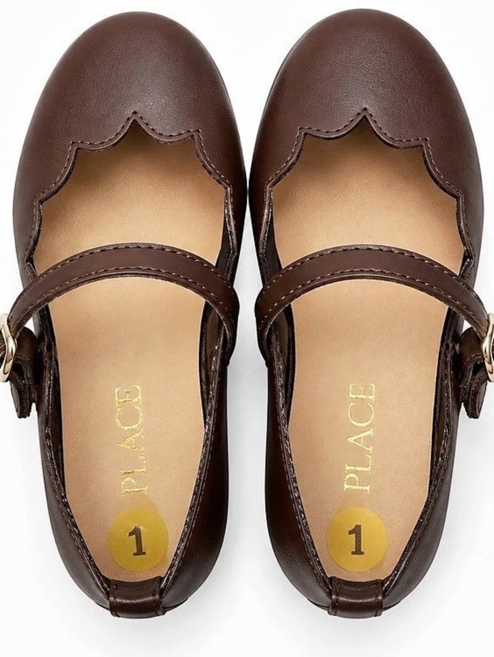PLACE Brown Mary Jane Flats Like New